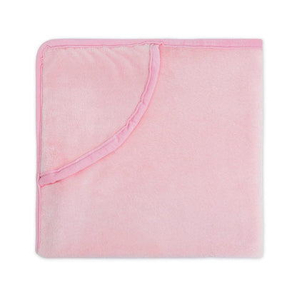 Super Soft Plush Baby hooded Flannel Blanket, Baby Pink