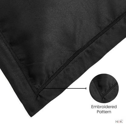 Satin Royale Black Pearl 300TC Satin 2 Pillow Cover