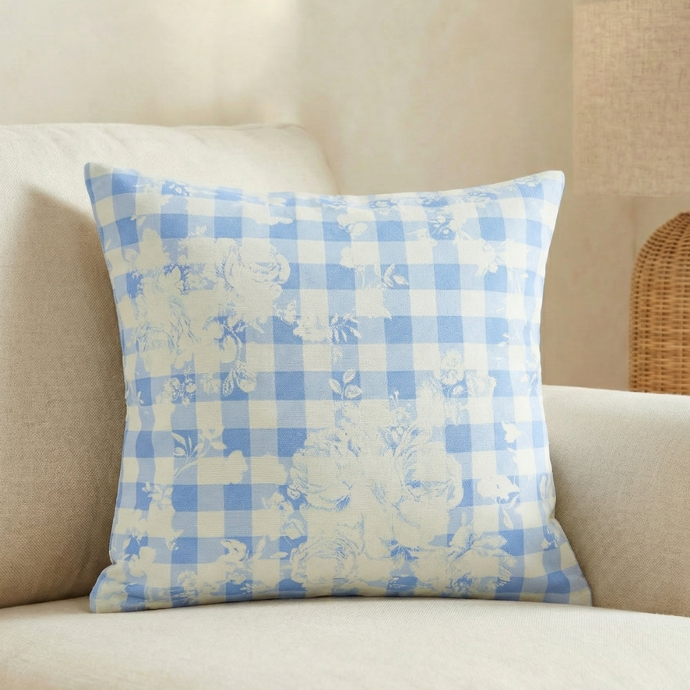Poppy Stripe 100% Cotton Digital Printed Cushion Covers, Pack of 3