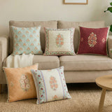 Rooted Regal 100% Cotton Digital Printed Cushion Covers, Pack of 5