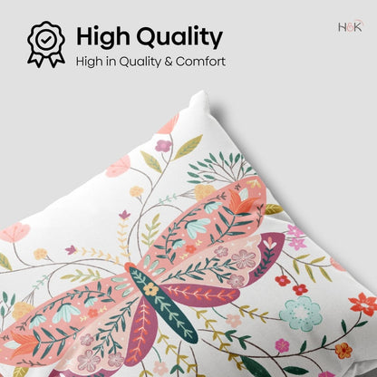 Digital Printed 100% Cotton duck cushion covers, set of 2, Floral Charm