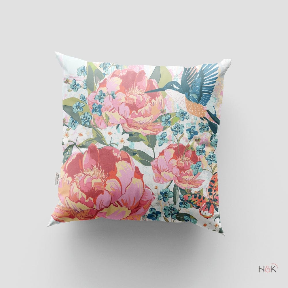 Digital Printed 100% Cotton duck cushion covers, set of 2, Petal & Peonies