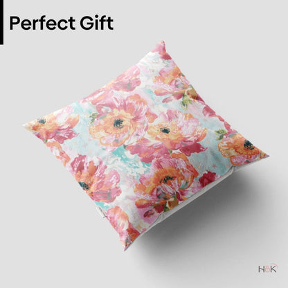 Digital Printed 100% Cotton duck cushion covers, set of 2, Petal & Peonies