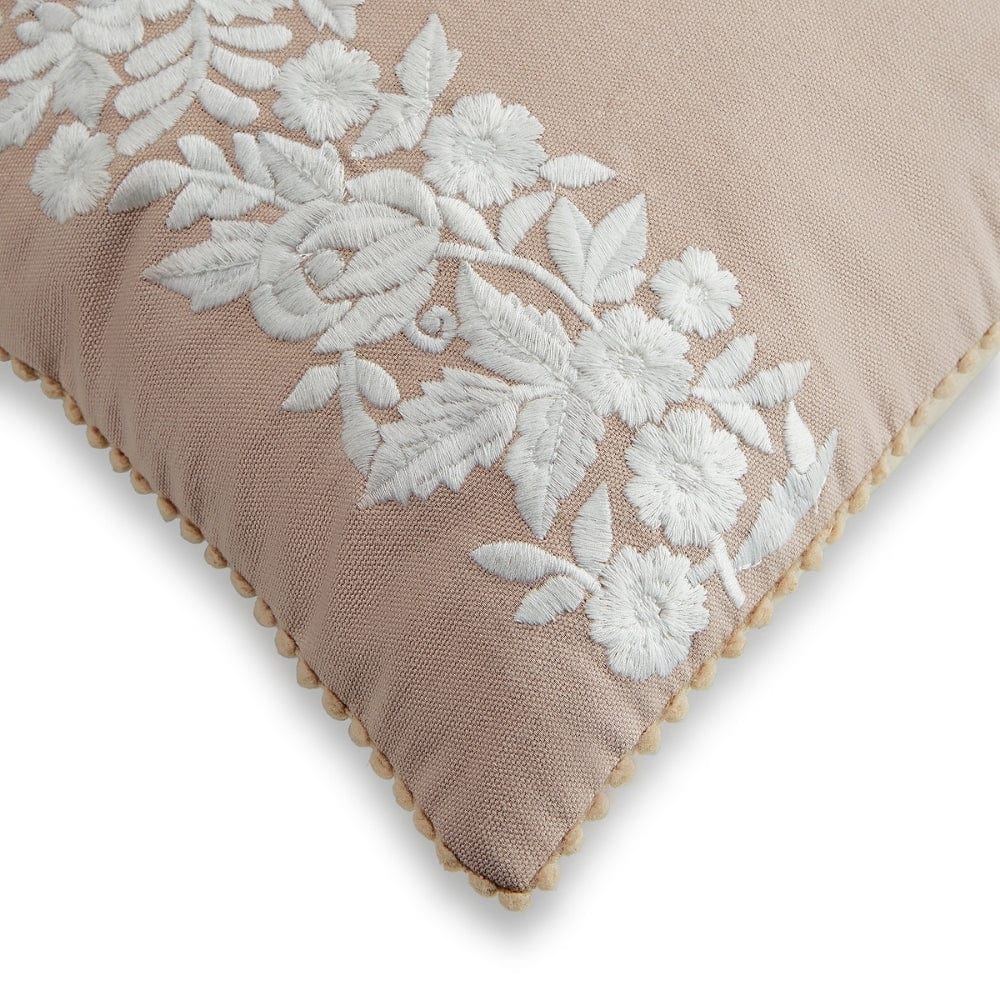 Embroidered Decorative Cushion Cover, Lacewood Elegance Bunch