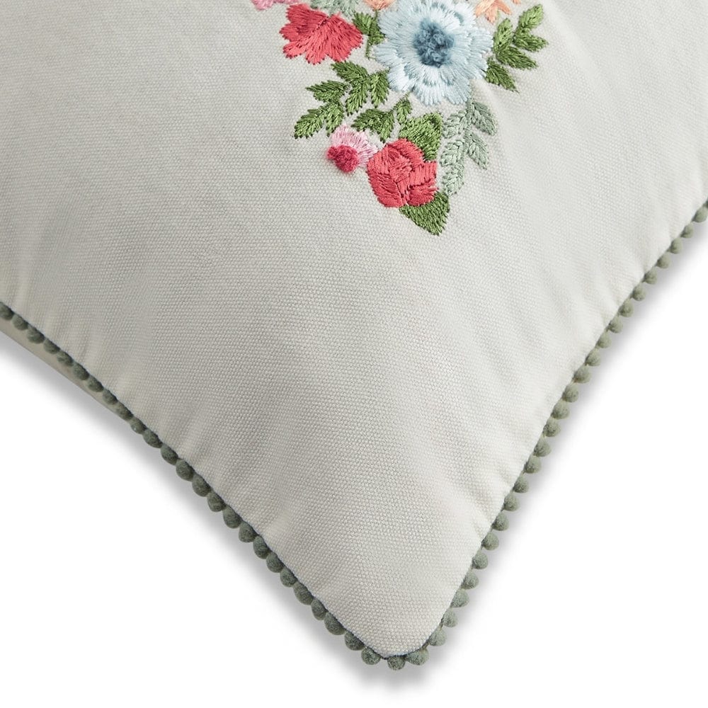 Embroidered Decorative Cushion Cover, Blossom Butterfly Bunch
