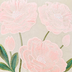 Rose Bower Embroidered Cushion Cover Pack of 1, Pink - Cushion Covers | haus & kinder