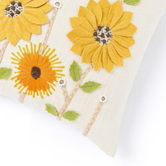 Ochre Spire Embroidered Cushion Cover Pack of 1, Mustard - Cushion Covers | haus & kinder