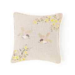 Arbor Wing Embroidered Cushion Cover Pack of 1, Beige - Cushion Covers | haus & kinder