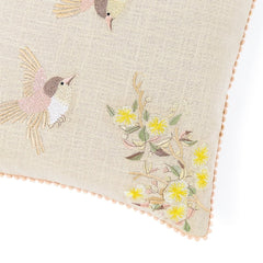 Arbor Wing Embroidered Cushion Cover Pack of 1, Beige - Cushion Covers | haus & kinder