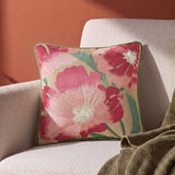 Botanical Bloom Embroidered Cushion Cover Pack of 1, Pink - Cushion Covers | haus & kinder