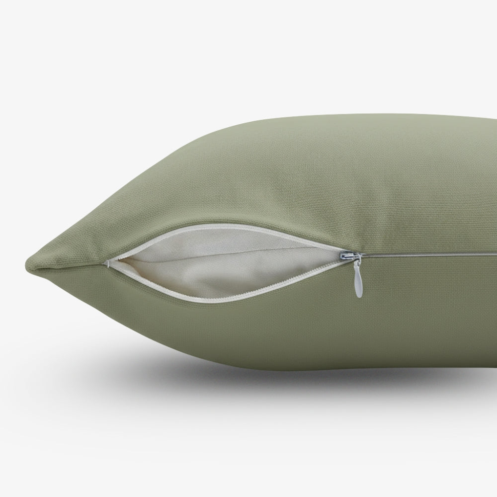 Earthstone Cotton Solid Cushion Covers, Oil Green & Pink Stone