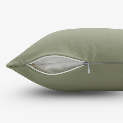 Earthstone Cotton Solid Cushion Covers, Oil Green & Pink Stone