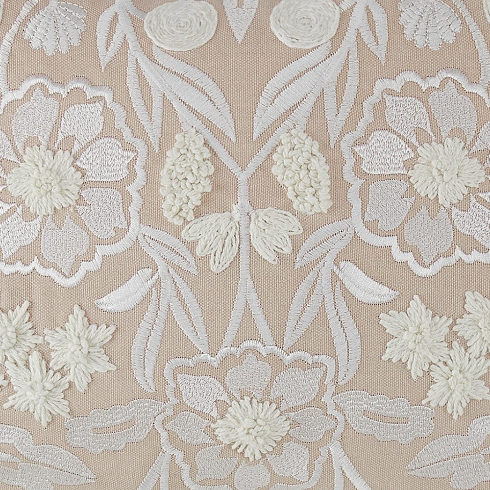 Embroidered Decorative Cushion Cover, Serene Botanica