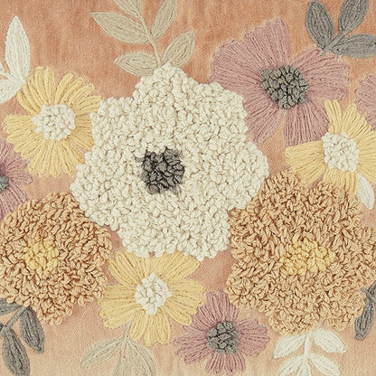 Embroidered Decorative Cushion Cover, Rustic Meadow