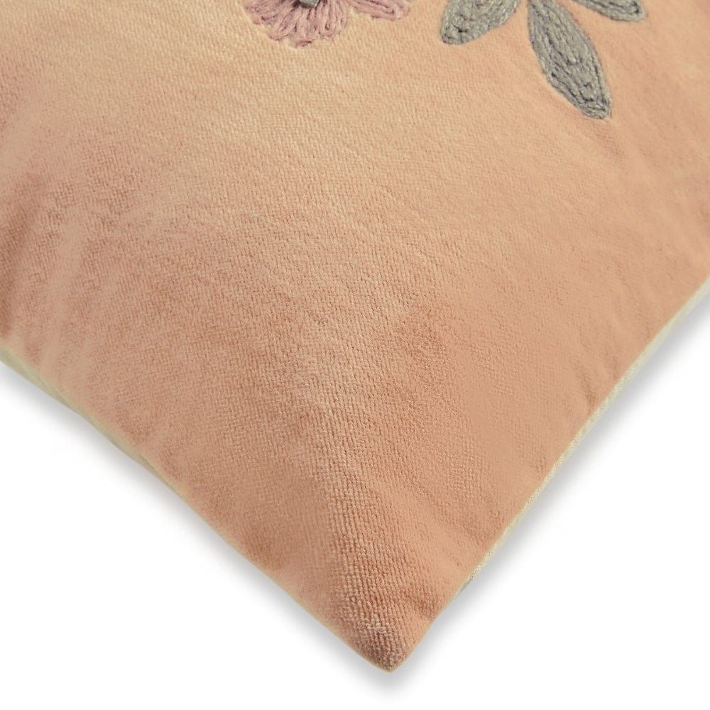 Embroidered Decorative Cushion Cover, Rustic Meadow