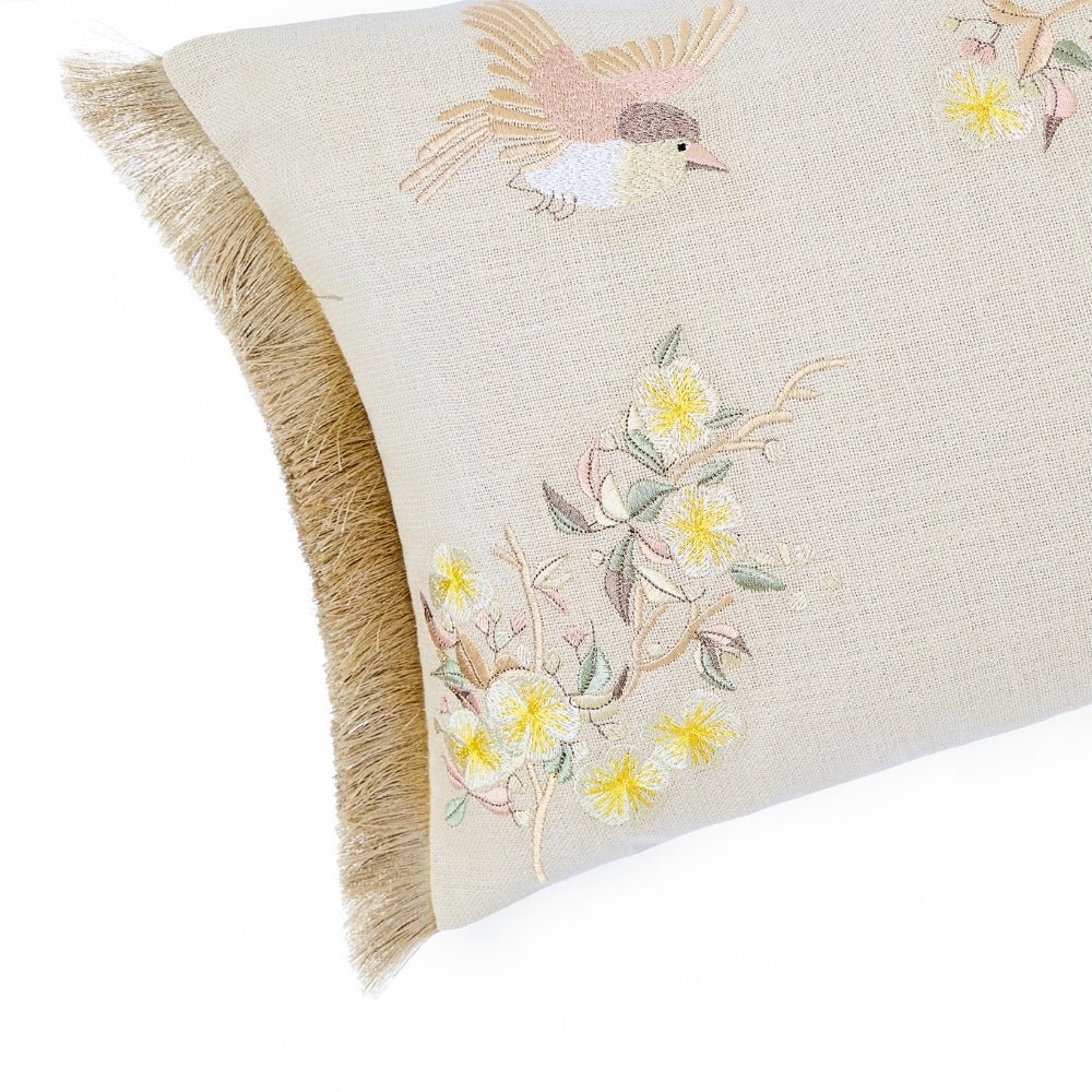 Meadowbrook Wing Embroidered Cushion Cover Pack of 1, Beige - Cushion Covers | haus & kinder