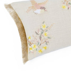 Meadowbrook Wing Embroidered Cushion Cover Pack of 1, Beige - Cushion Covers | haus & kinder