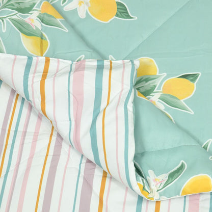 Microfibre Reversible Comforter Bedding Set, Citrus Breeze