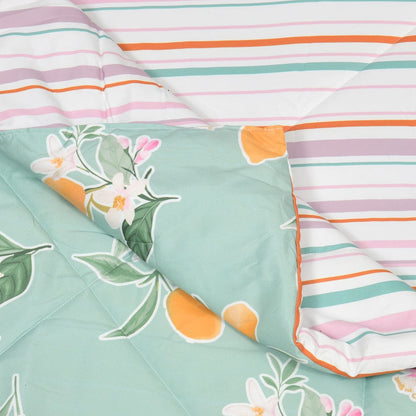 Microfibre Reversible Comforter Bedding Set, Citrus Breeze