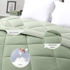 Comfy Flip Solid Reversible Comforter, Sage Green & Olive - Comforter | haus & kinder