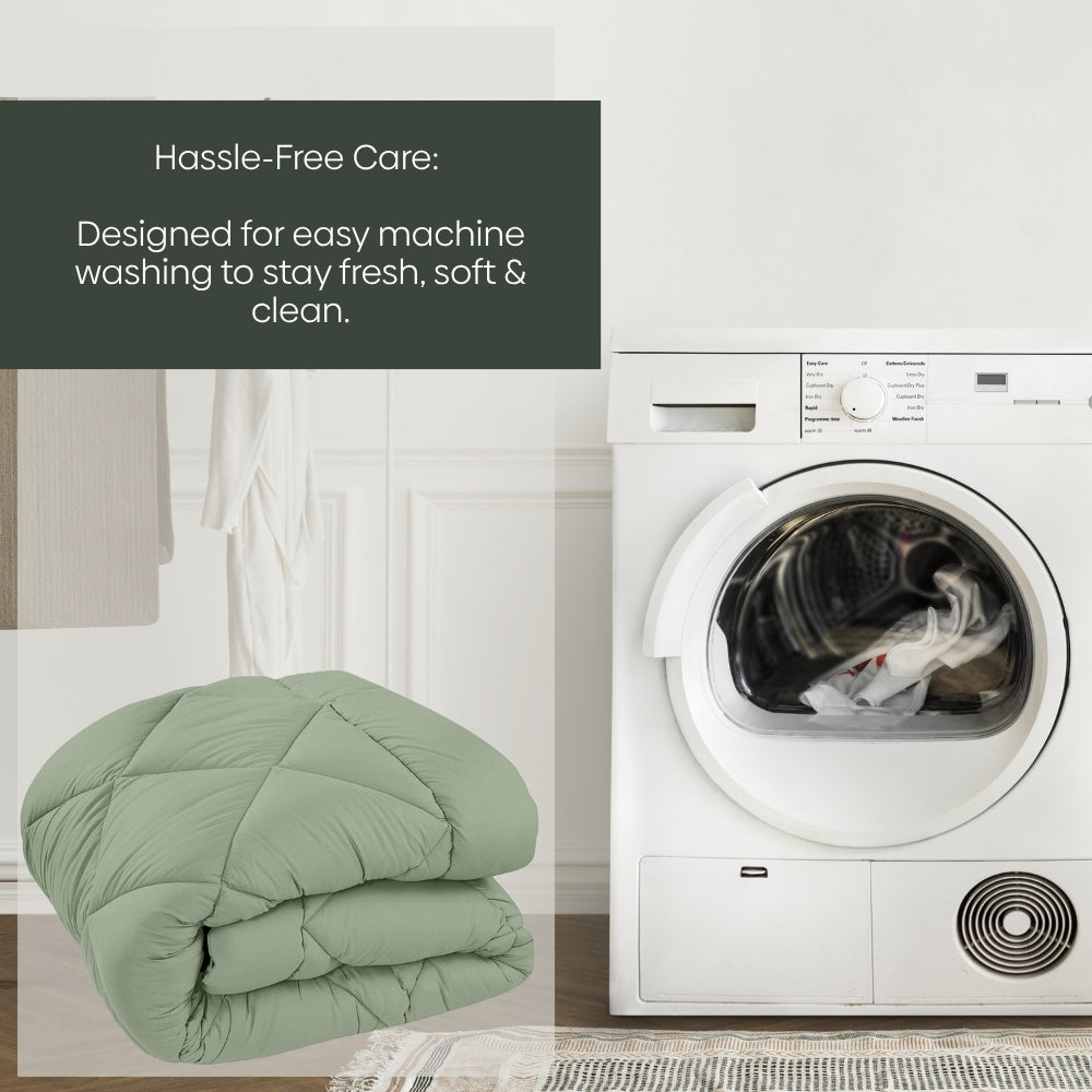 Comfy Flip Solid Reversible Comforter, Sage Green & Olive