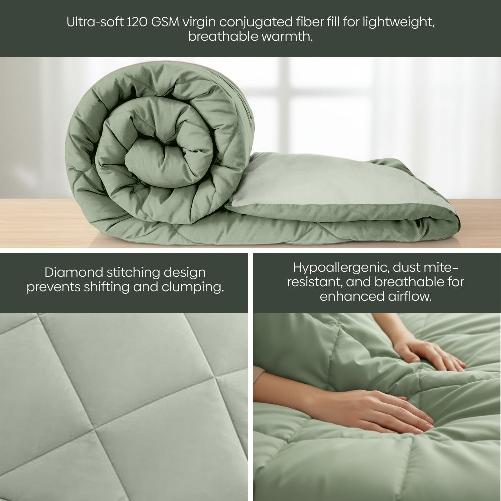 Comfy Flip Solid Reversible Comforter, Sage Green & Olive