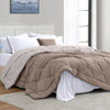 Comfy Flip Solid Reversibe Comforter, Sand & Coco