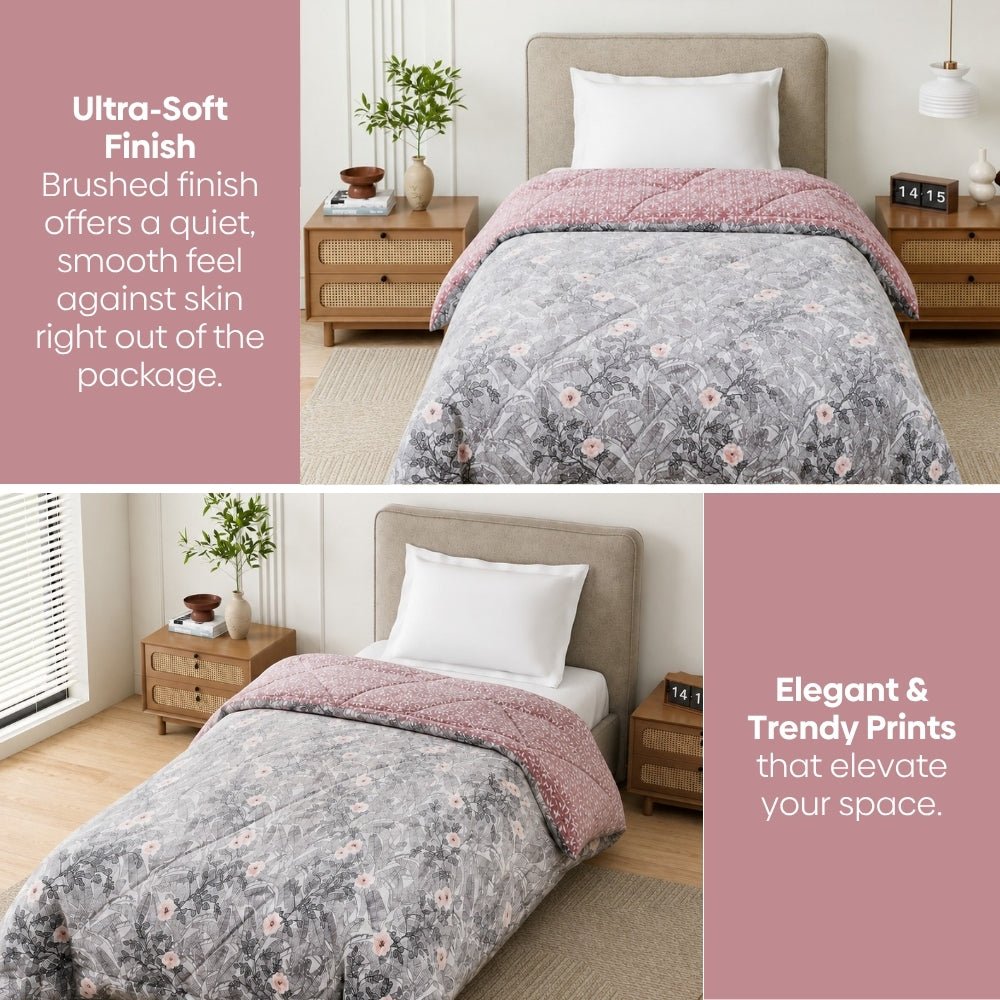 Blush Botanica Printed Comforter, (150 GSM) - Comforter | haus & kinder