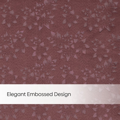Blackout Solid With Embossed Design Elysian Bloom Pack Of 2 Curtain, Rose