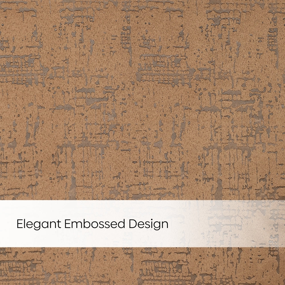 Blackout Solid With Embossed Design Earthveil Pack Of 2 Curtain, Taupe