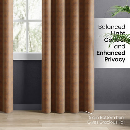 Blackout Solid With Embossed Design Earthveil Pack Of 2 Curtain, Taupe