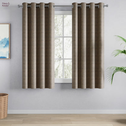 Blackout Solid With Embossed Design Earthveil Pack Of 2 Curtain, Metal Grey
