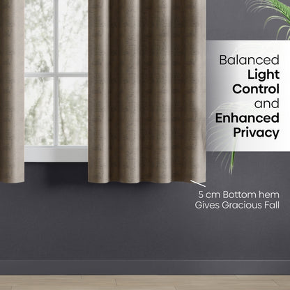 Blackout Solid With Embossed Design Earthveil Pack Of 2 Curtain, Metal Grey