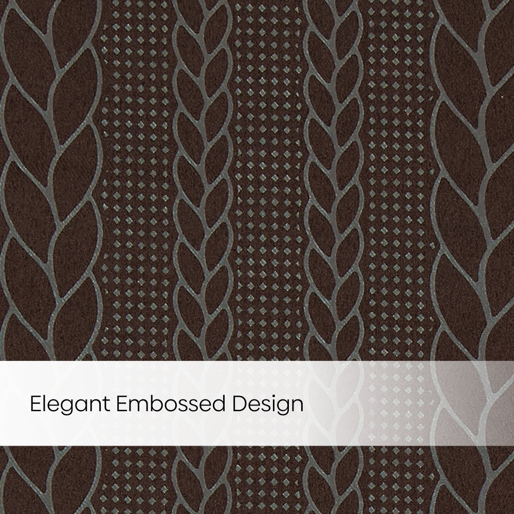 Blackout Solid With Embossed Design Cordova Pack Of 2 Curtain, Mocha