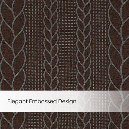 Blackout Solid With Embossed Design Cordova Pack Of 2 Curtain, Mocha