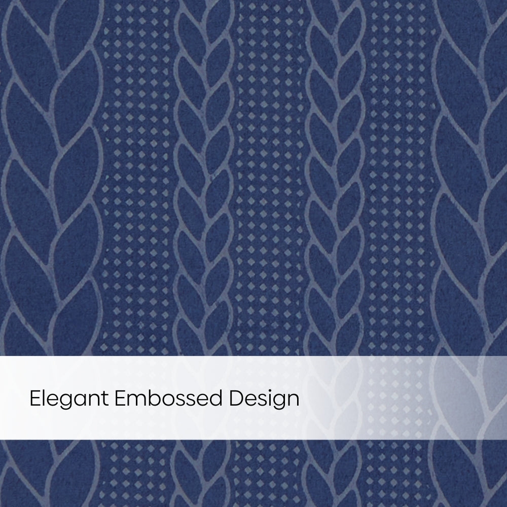 Blackout Solid With Embossed Design Cordova Pack Of 2 Curtain, Navy