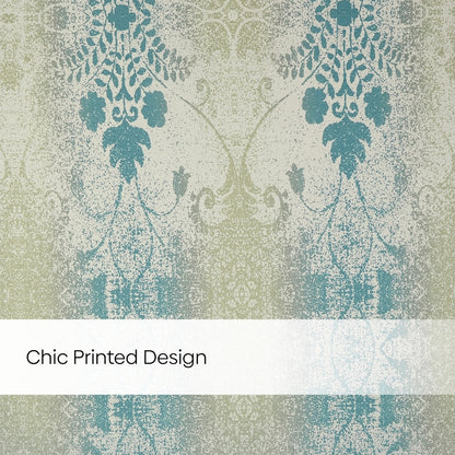 Blackout Panel Digital Printed Pack Of 2 Curtain, Teal