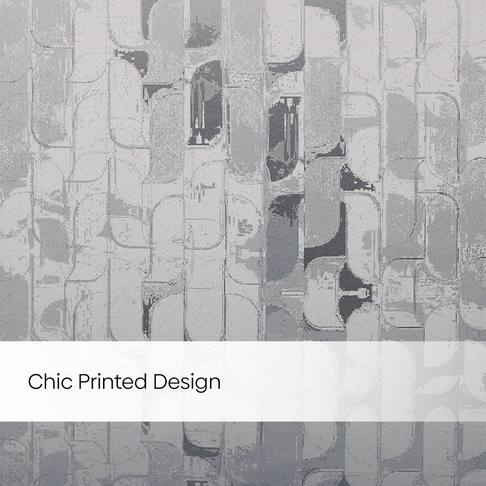 Blackout Panel Digital Printed Pack Of 2 Curtain, Ash