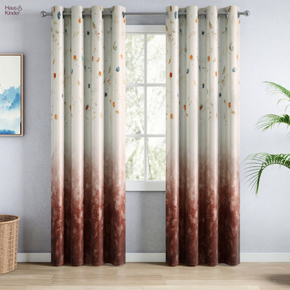 Blackout Panel Digital Printed Pack Of 2 Curtain, Multicolor