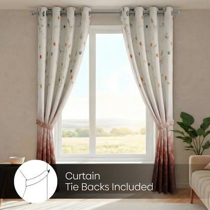 Blackout Panel Digital Printed Pack Of 2 Curtain, Multicolor