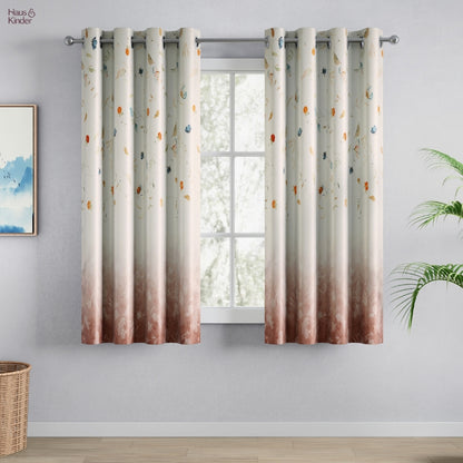 Blackout Panel Digital Printed Pack Of 2 Curtain, Multicolor