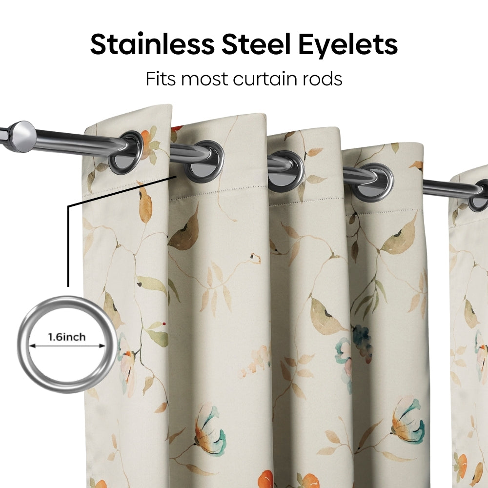 Blackout Panel Digital Printed Pack Of 2 Curtain, Multicolor