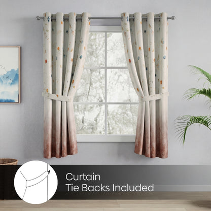 Blackout Panel Digital Printed Pack Of 2 Curtain, Multicolor