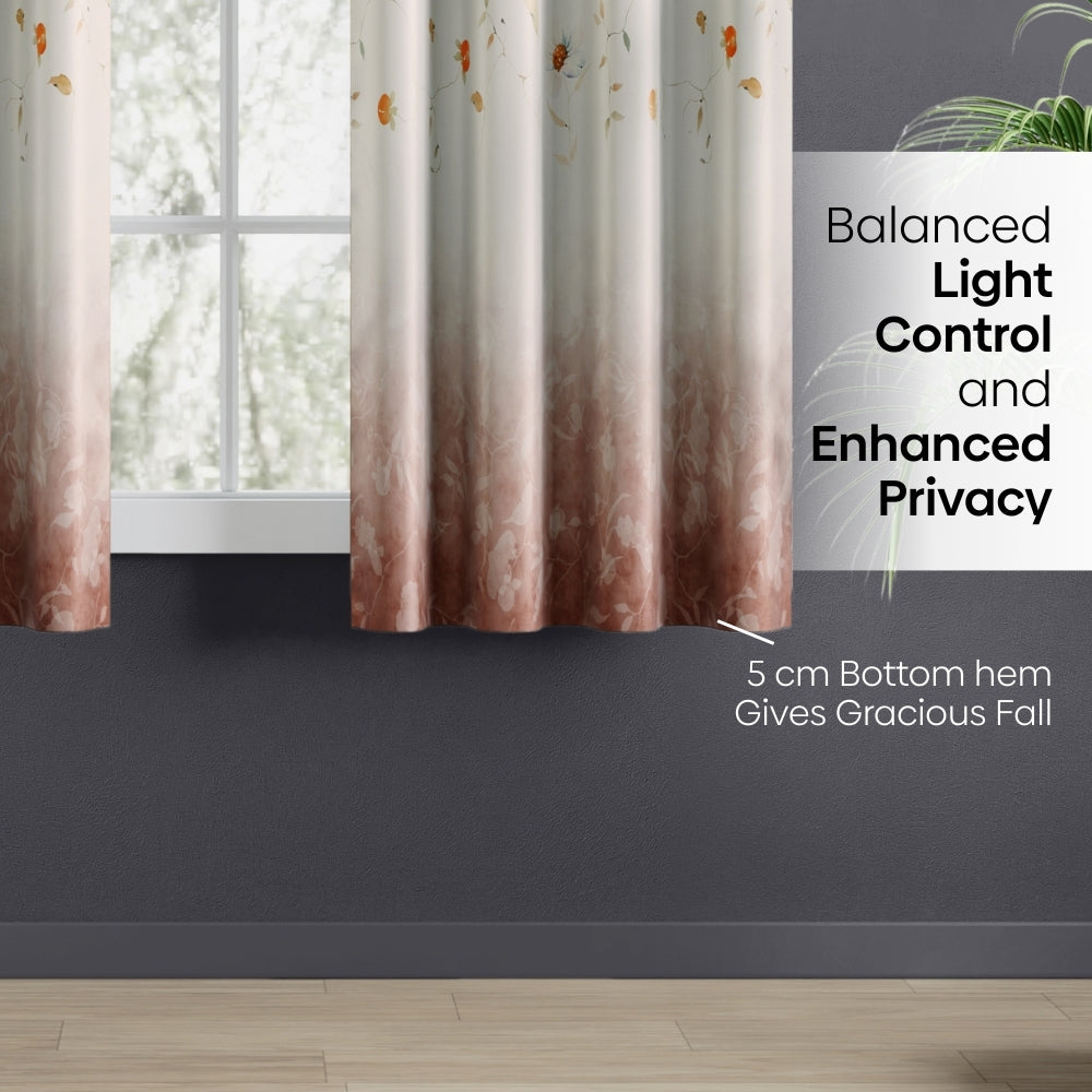 Blackout Panel Digital Printed Pack Of 2 Curtain, Multicolor