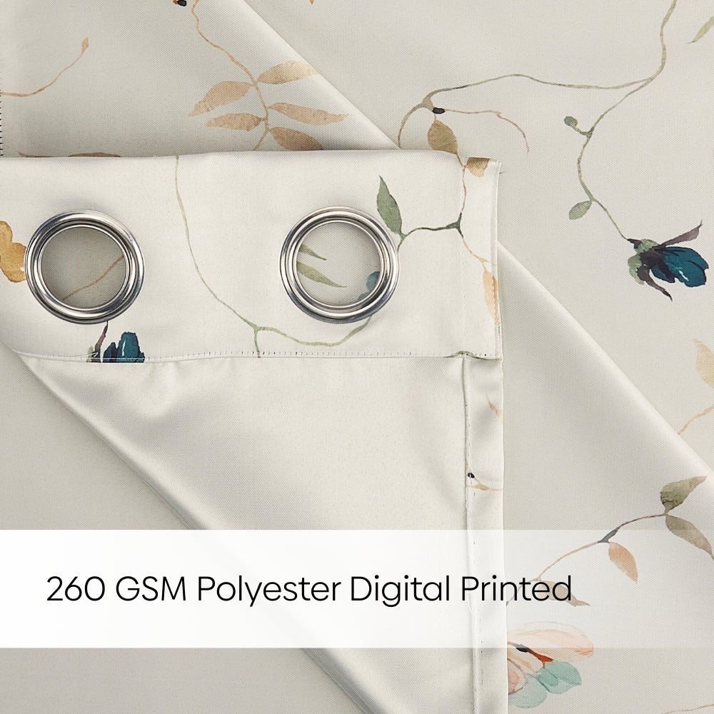 Blackout Panel Digital Printed Pack Of 2 Curtain, Multicolor