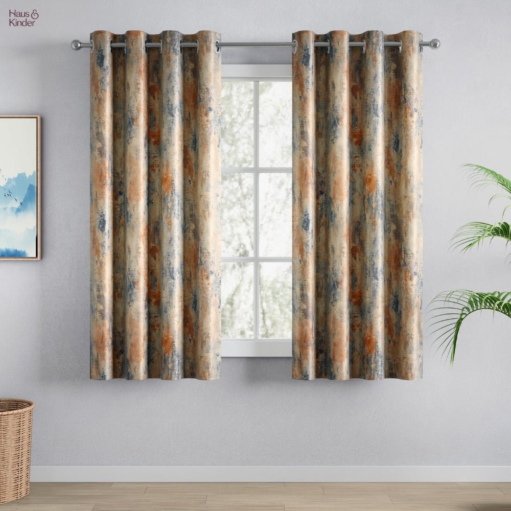 Blackout Digital Printed Pack Of 2 Curtain Fresco Drift, Multicolor - Blackout Curtains | haus & kinder