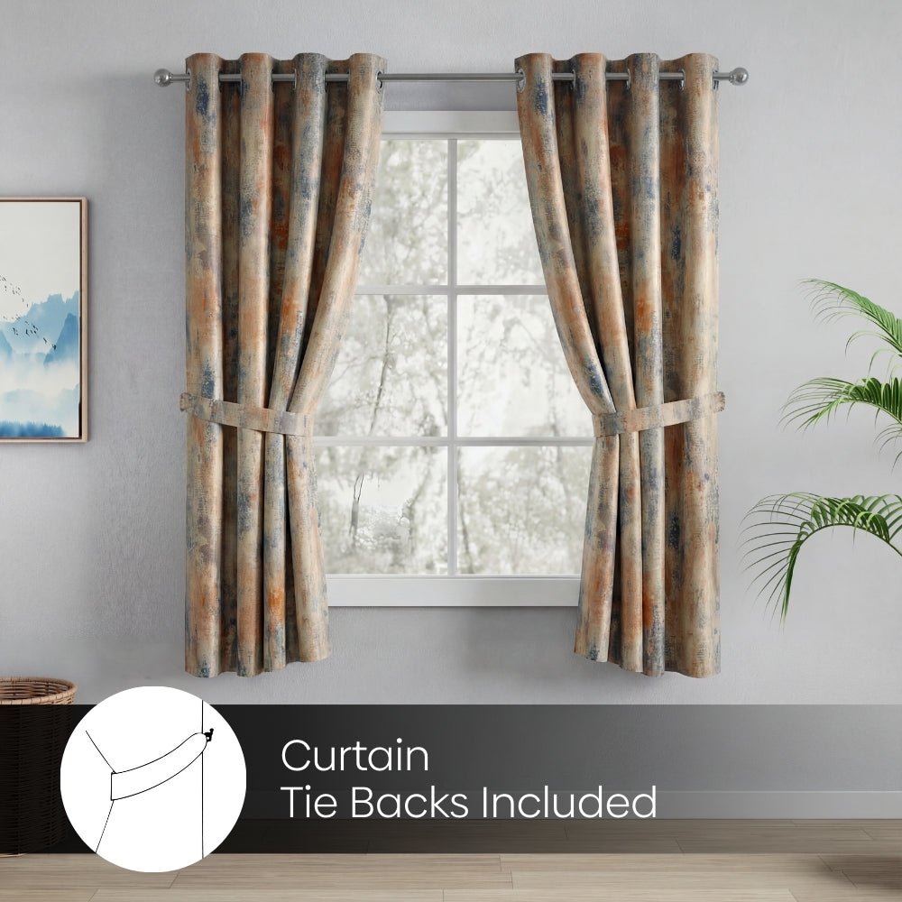 Blackout Digital Printed Pack Of 2 Curtain Fresco Drift, Multicolor - Blackout Curtains | haus & kinder