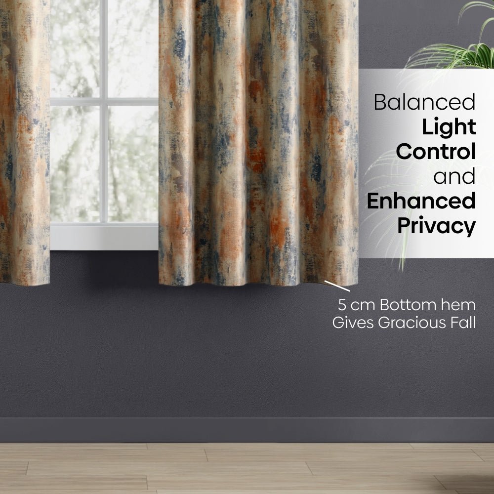 Blackout Digital Printed Pack Of 2 Curtain Fresco Drift, Multicolor - Blackout Curtains | haus & kinder