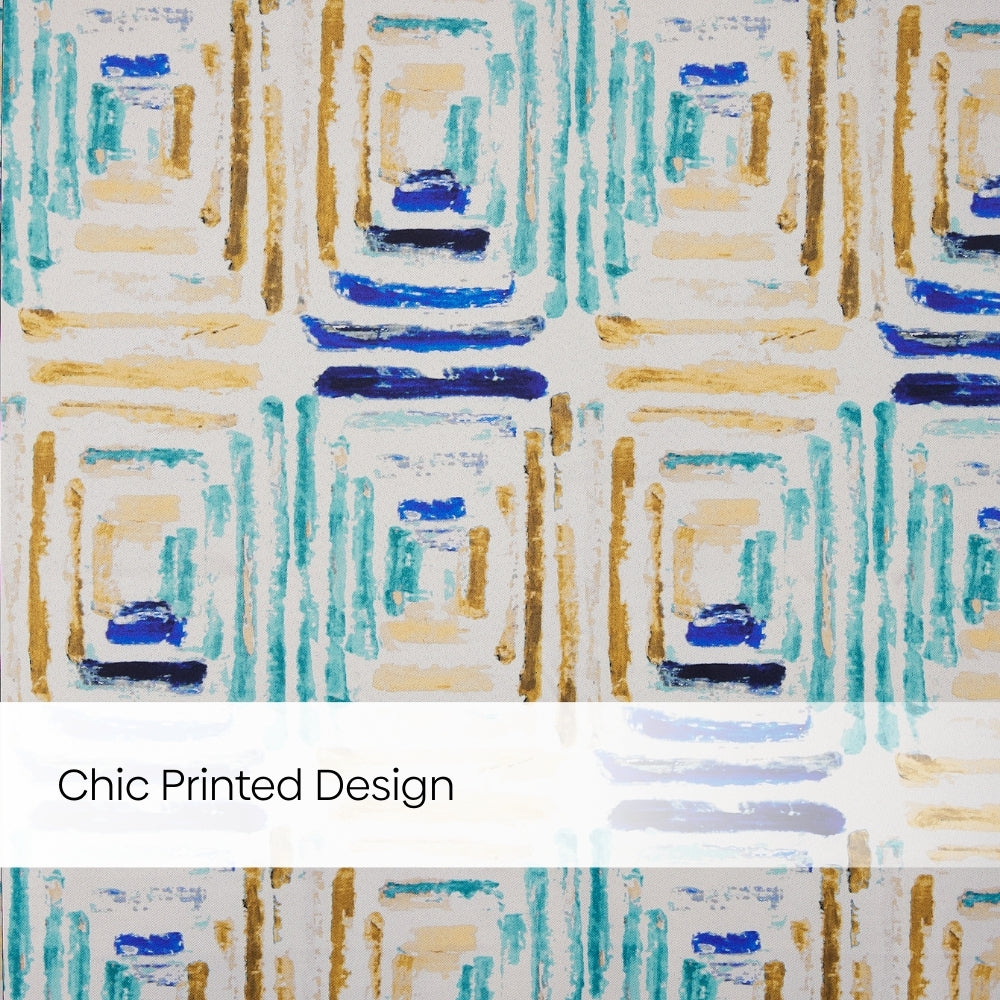 Blackout Digital Printed Pack Of 2 Curtain Atelier Grid, Multicolor