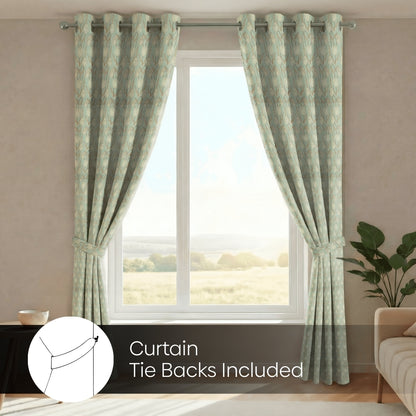 Blackout Digital Printed Pack Of 2 Curtain, Mist